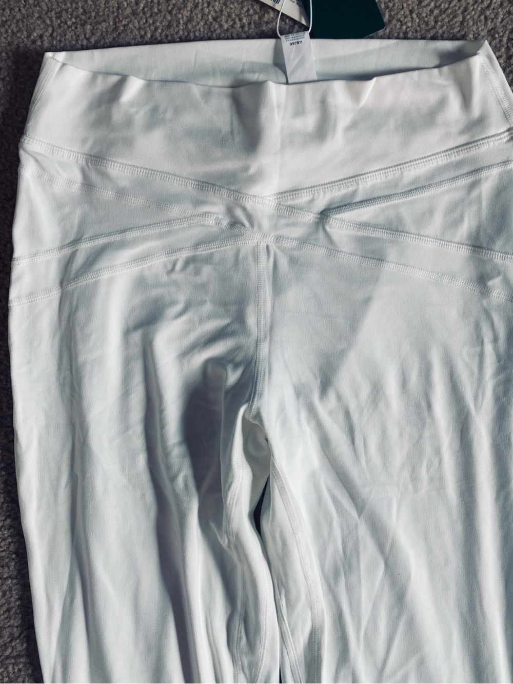 LARGE 7/8. HALARA CONTRAST MESH CRISSCROSS LACE UP YOGA LEGGINGS - Picture 6 of 9